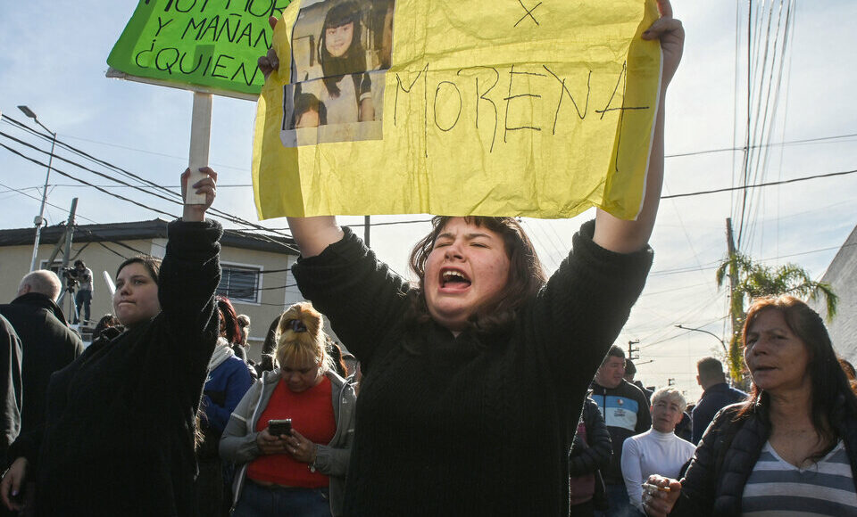En las calles de Lanús hubo manifestaciones exigiendo justicia por Morena Domínguez.. Imagen: Télam